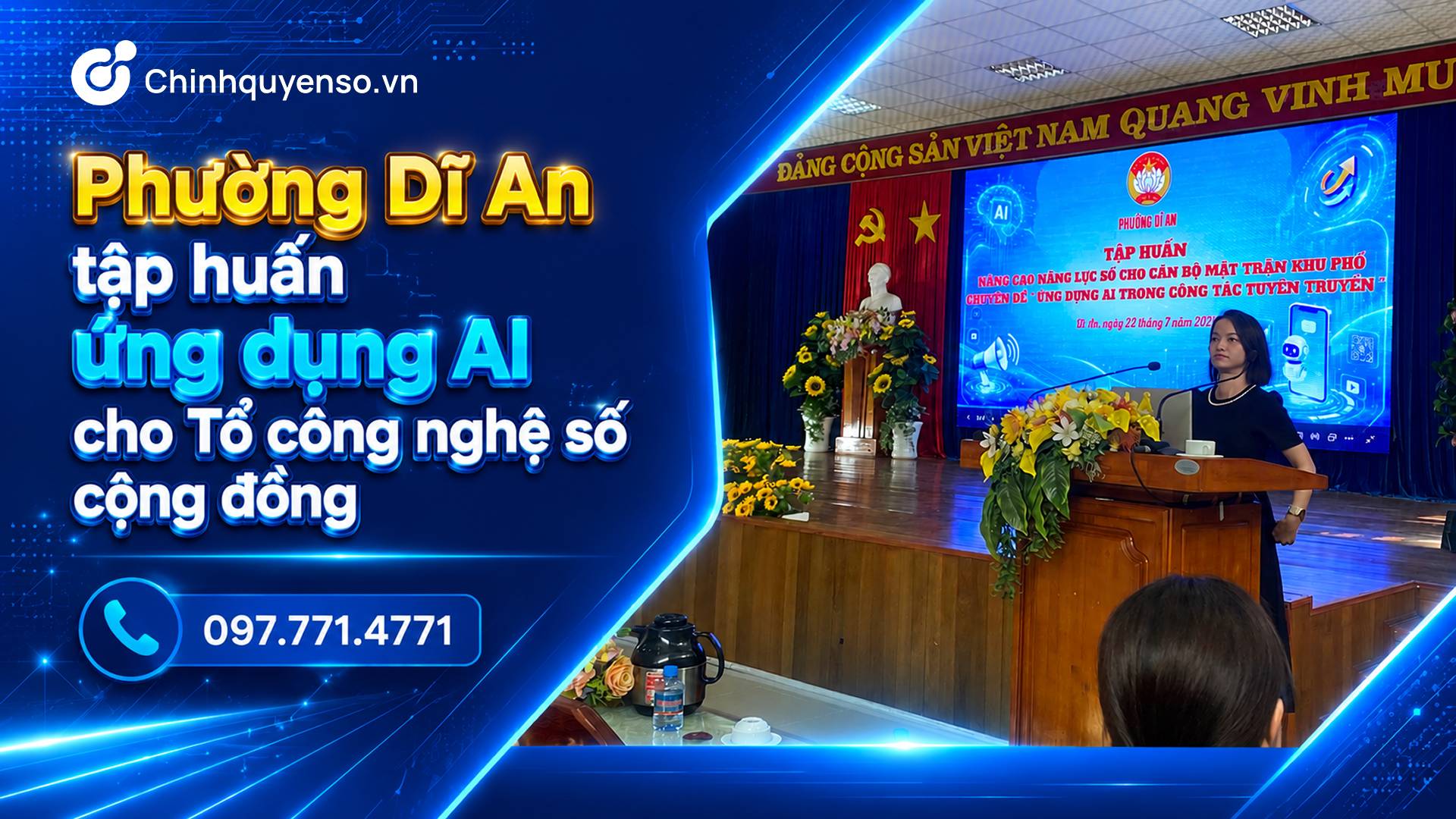 Phường Dĩ An tập huấn ứng dụng AI cho Tổ công nghệ số cộng đồng