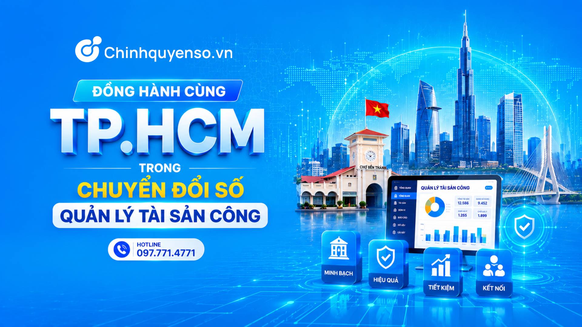 Ảnh minh hoạ: Chinhquyenso.vn phối hợp Trung tâm Chuyển đổi số TP.HCM triển khai phần mềm quản lý tài sản cho 168 xã phường