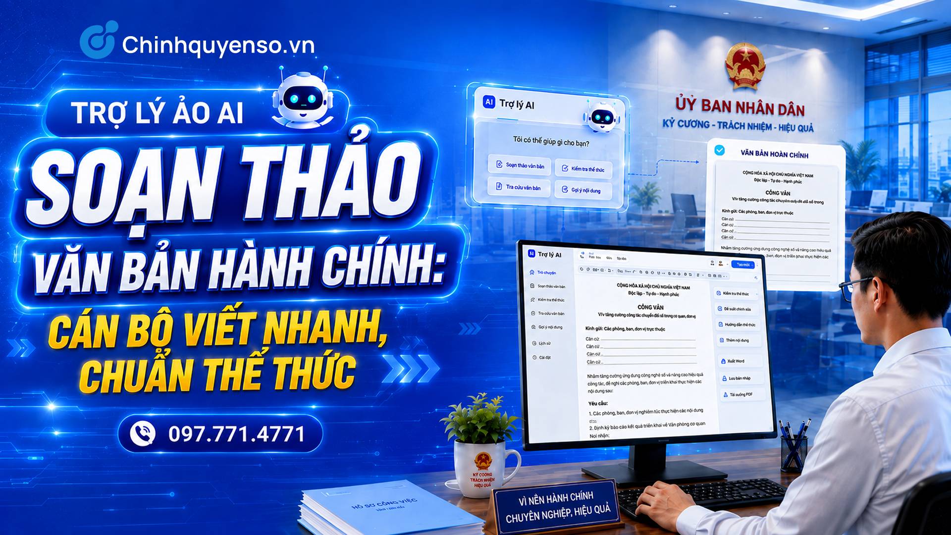 Trợ lý ảo AI soạn thảo văn bản hành chính: Cán bộ viết nhanh, chuẩn thể thức