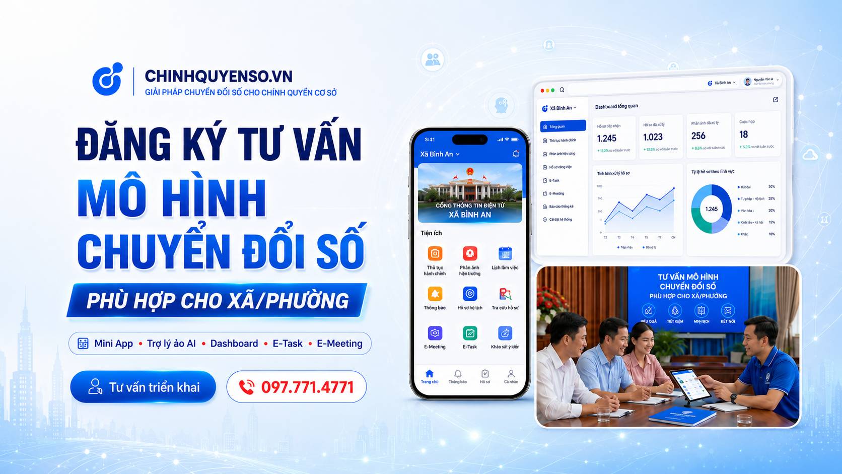 Đăng ký tư vấn mô hình chuyển đổi số phù hợp cho xã/phường: Bắt đầu nhỏ, Hiệu quả lớn