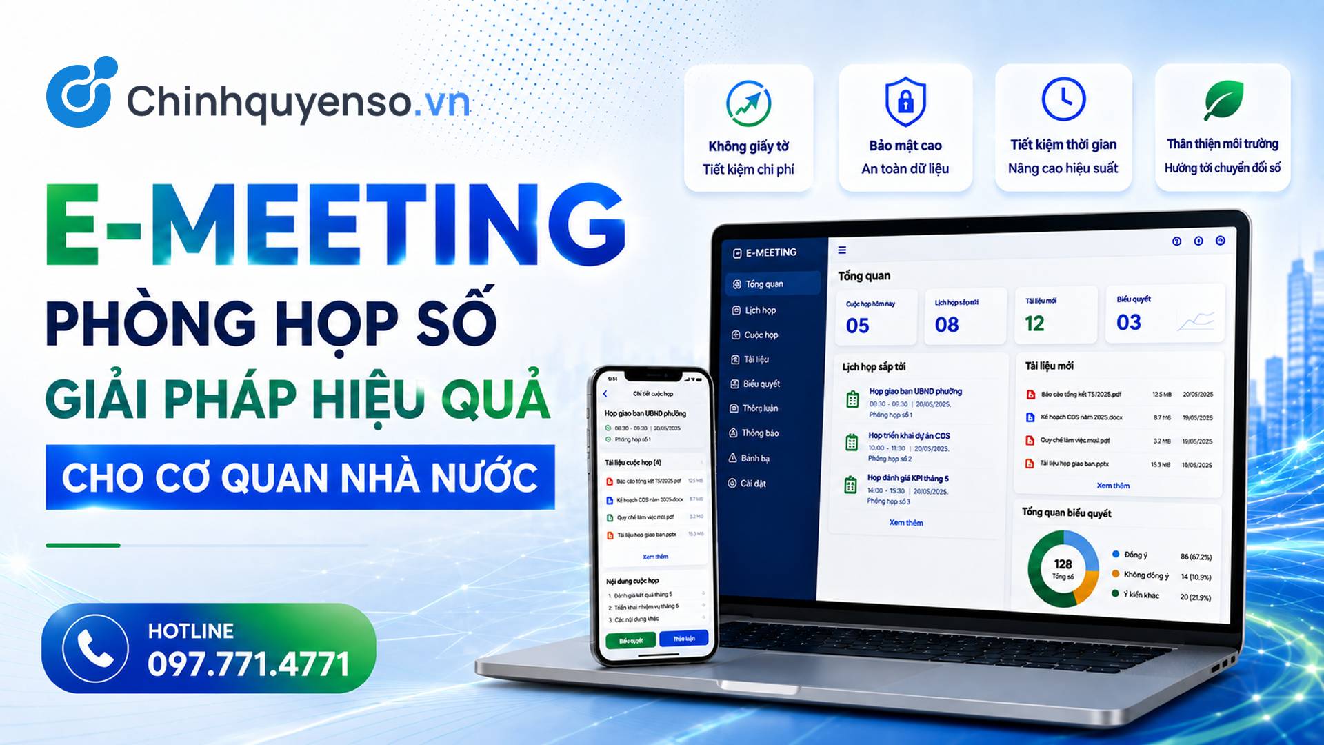 E-Meeting: Phòng họp số cho mô hình họp không giấy
