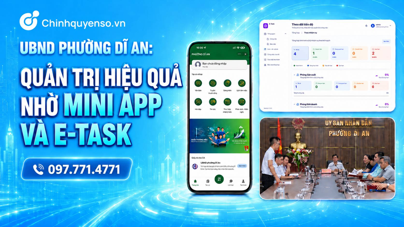 Ảnh minh hoạ bài viết: Dĩ An triển khai Mini App và E-Task: Mô hình chuyển đổi số cấp xã/phường hiệu quả