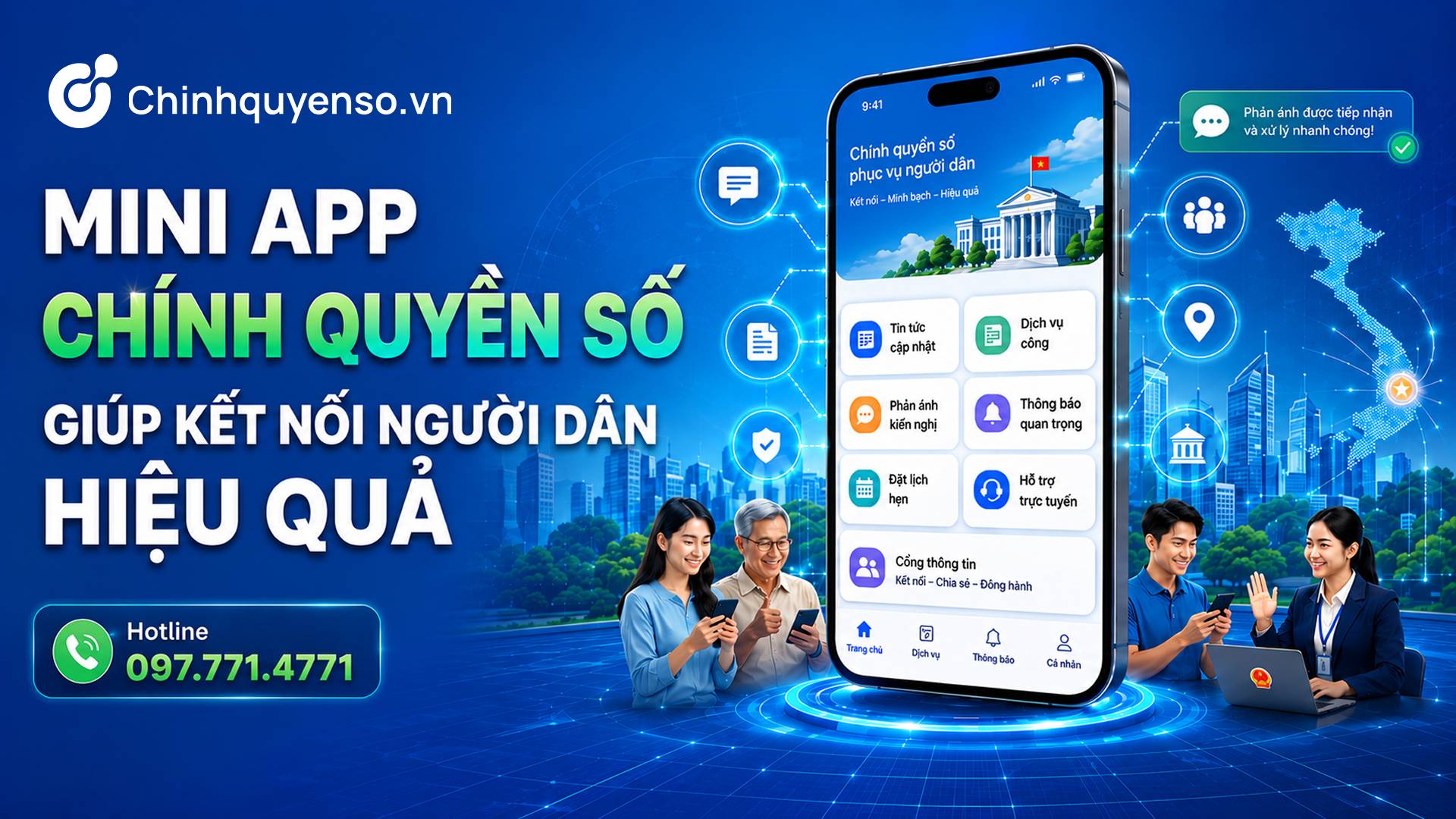 Mini App chính quyền số giúp xã/phường kết nối người dân dễ dàng