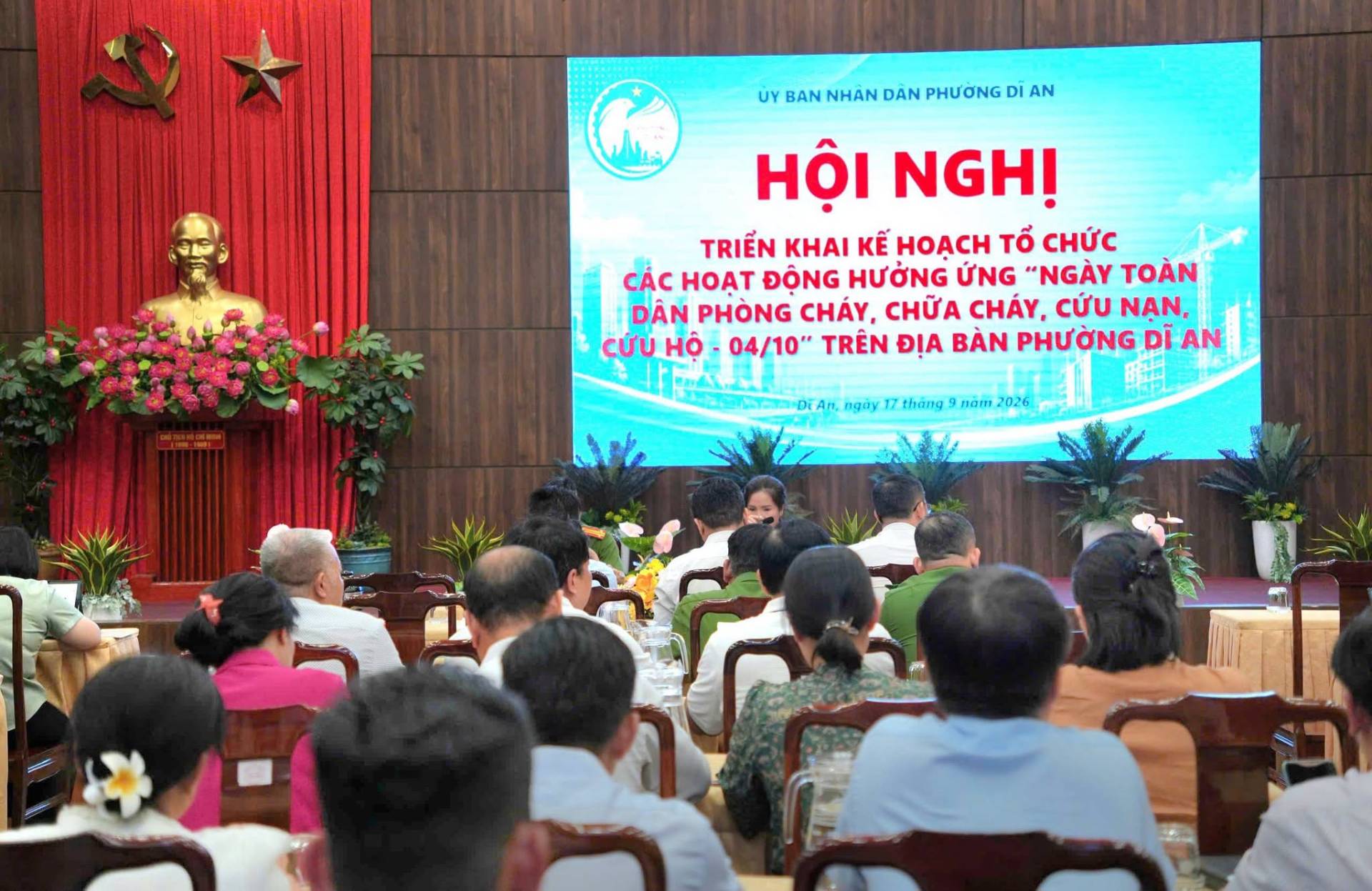 PHƯỜNG DĨ AN TRIỂN KHAI CÁC HOẠT ĐỘNG HƯỞNG ỨNG NGÀY TOÀN DÂN PCCC VÀ CNCH 04/10