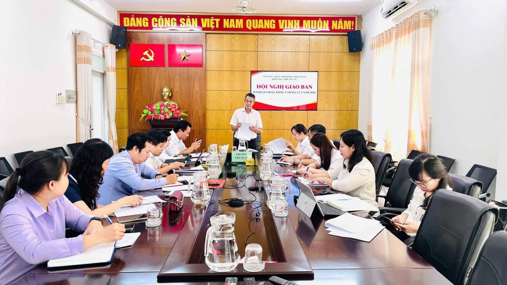 THƯỜNG TRỰC HĐND PHƯỜNG THUẬN AN TỔ CHỨC HỘI NGHỊ GIAO BAN ĐÁNH GIÁ HOẠT ĐỘNG 9 THÁNG CỦA NĂM 2026