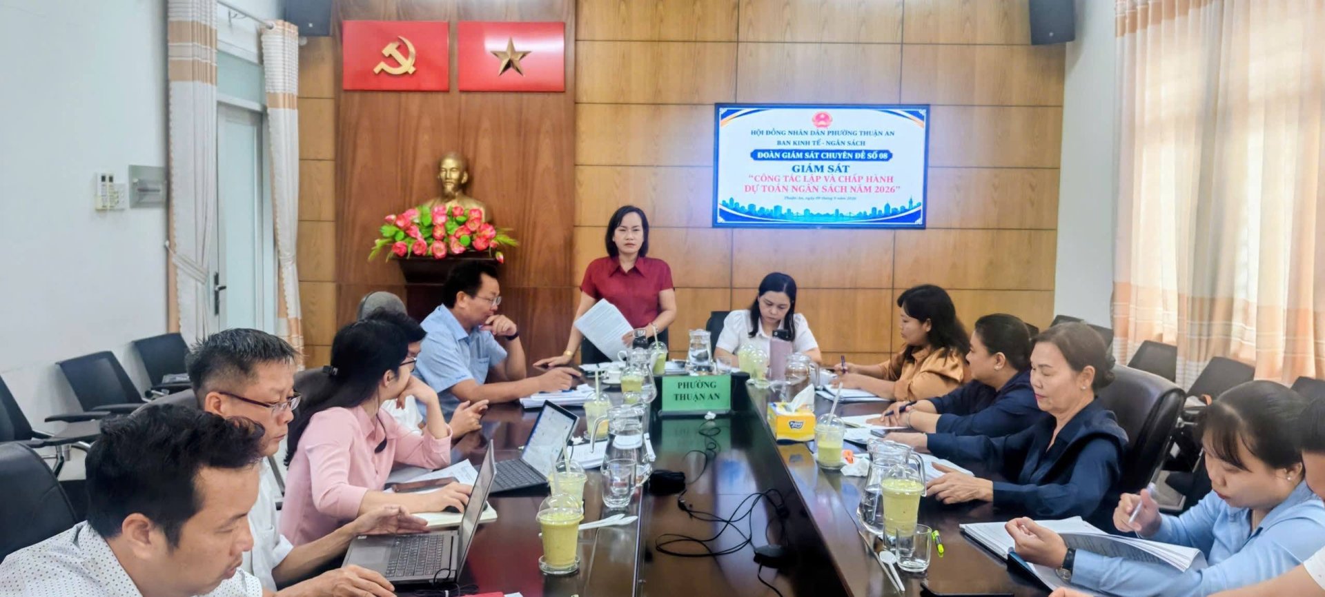 ĐOÀN GIÁM SÁT CHUYÊN ĐỀ BAN KINH TẾ - NGÂN SÁCH HĐND PHƯỜNG THUẬN AN: GIÁM SÁT CÔNG TÁC LẬP VÀ TỔ CHỨC CHẤP HÀNH DỰ TOÁN THU, CHỈ NGÂN SÁCH PHƯỜNG NĂM 2026