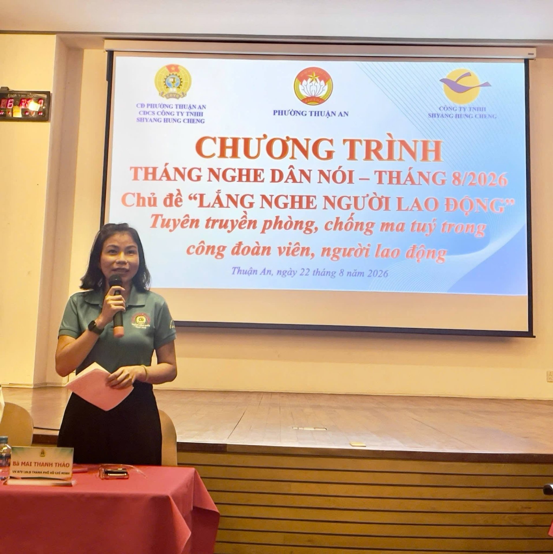 TỔ CHỨC CHƯƠNG TRÌNH “THÁNG NGHE DÂN NÓI” GẮN VỚI CHỦ ĐỀ “LẮNG NGHE NGƯỜI LAO ĐỘNG” TẠI CÔNG TY TNHH SHYANG HUNG CHENG