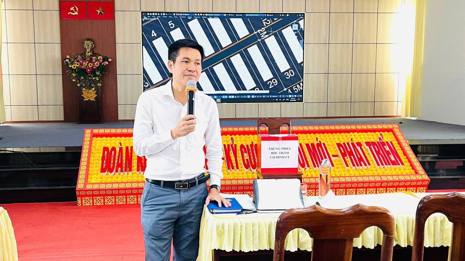 TỔ CHỨC HỘI NGHỊ BỐC THĂM XÁC ĐỊNH VỊ TRÍ LÔ ĐẤT TÁI ĐỊNH CƯ VÀ LÔ ĐẤT GIAO ĐẤT CÓ THU TIỀN SỬ DỤNG ĐẤT TẠI KHU TÁI ĐỊNH CƯ AN THẠNH, KHU PHỐ THẠNH LỘC