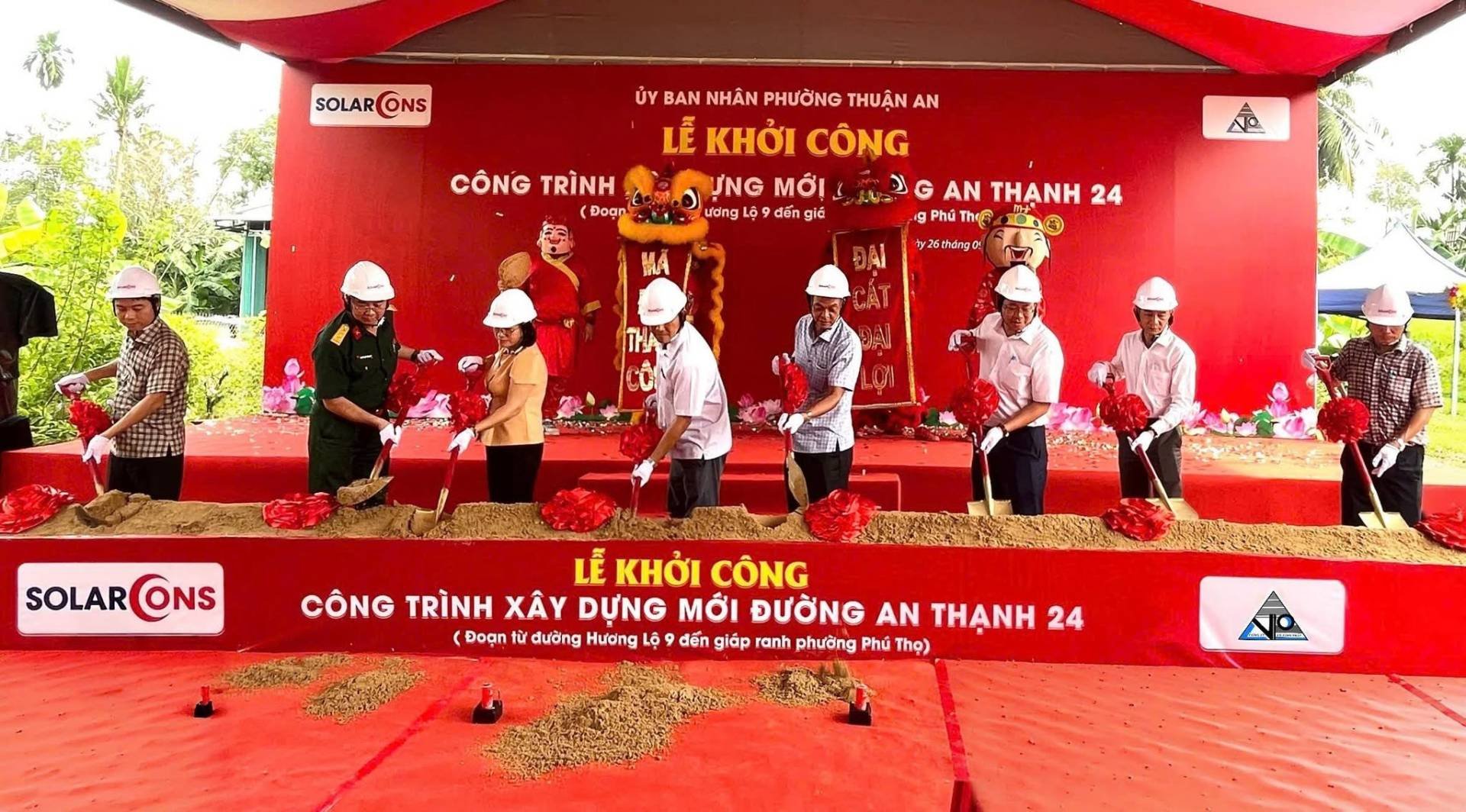 PHƯỜNG THUẬN AN TỔ CHỨC LỄ KHỞI CÔNG CÔNG TRÌNH XÂY DỰNG MỚI ĐƯỜNG AN THẠNH 24