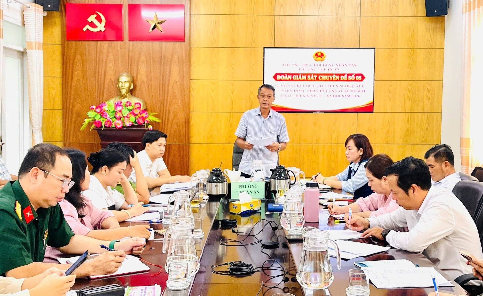 ĐOÀN GIÁM SÁT CHUYÊN ĐỀ HĐND PHƯỜNG THUẬN AN: GIÁM SÁT KẾT QUẢ THỰC HIỆN NGHỊ QUYẾT VỀ KẾ HOẠCH PHÁT TRIỂN KINH TẾ - XÃ HỘI NĂM 2026