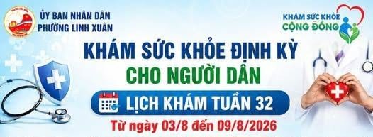 THÔNG BÁO LỊCH KHÁM SỨC KHỎE ĐỊNH KỲ CHO NGƯỜI DÂN – TUẦN 32