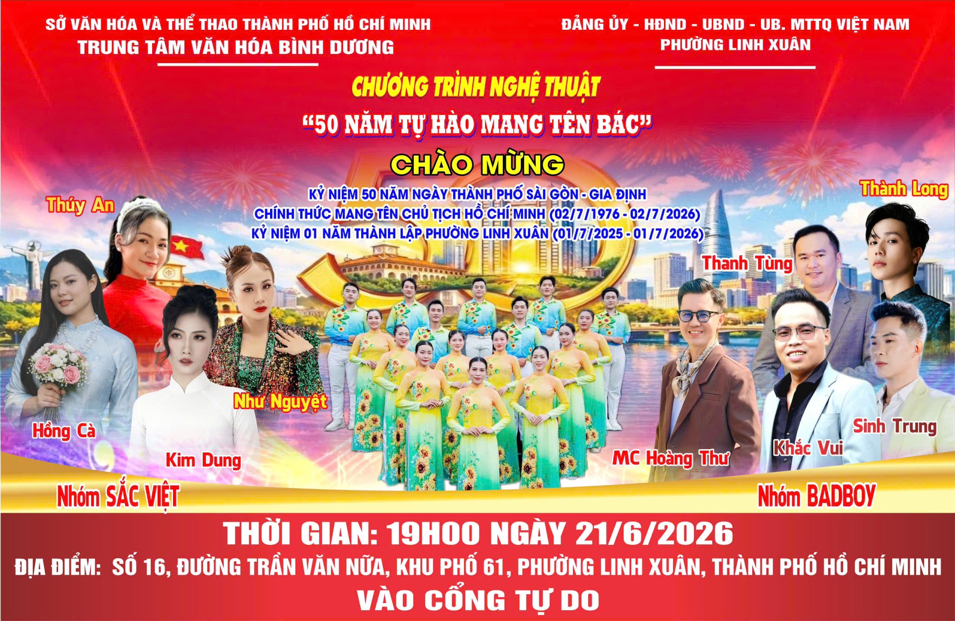 CHƯƠNG TRÌNH NGHỆ THUẬT ĐẶC BIỆT "50 NĂM TỰ HÀO MANG TÊN BÁC"