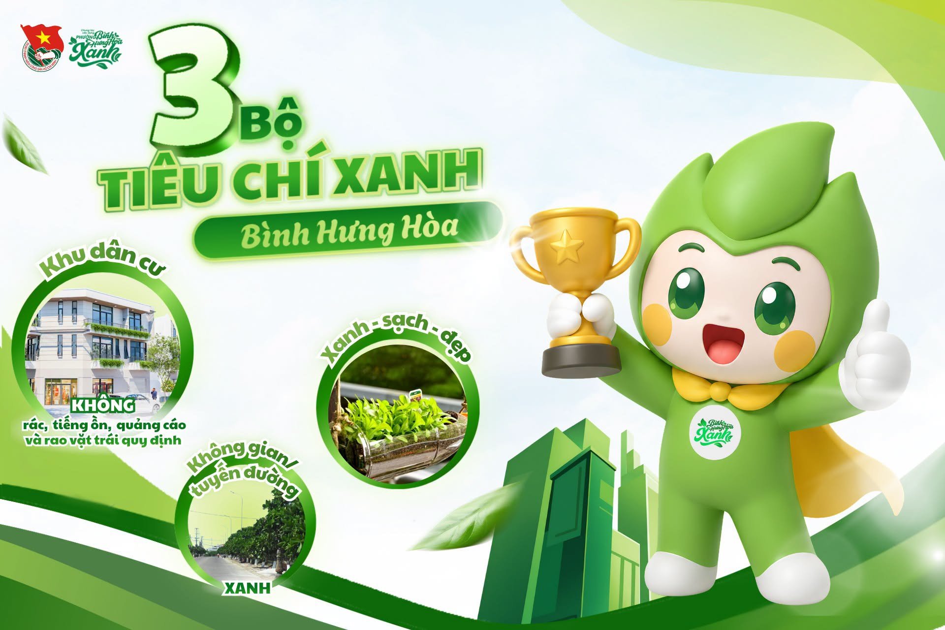 CÔNG BỐ CÁC BỘ TIÊU CHÍ THỰC HIỆN PHONG TRÀO "CHUNG TAY XÂY DỰNG PHƯỜNG BÌNH HƯNG HÒA XANH