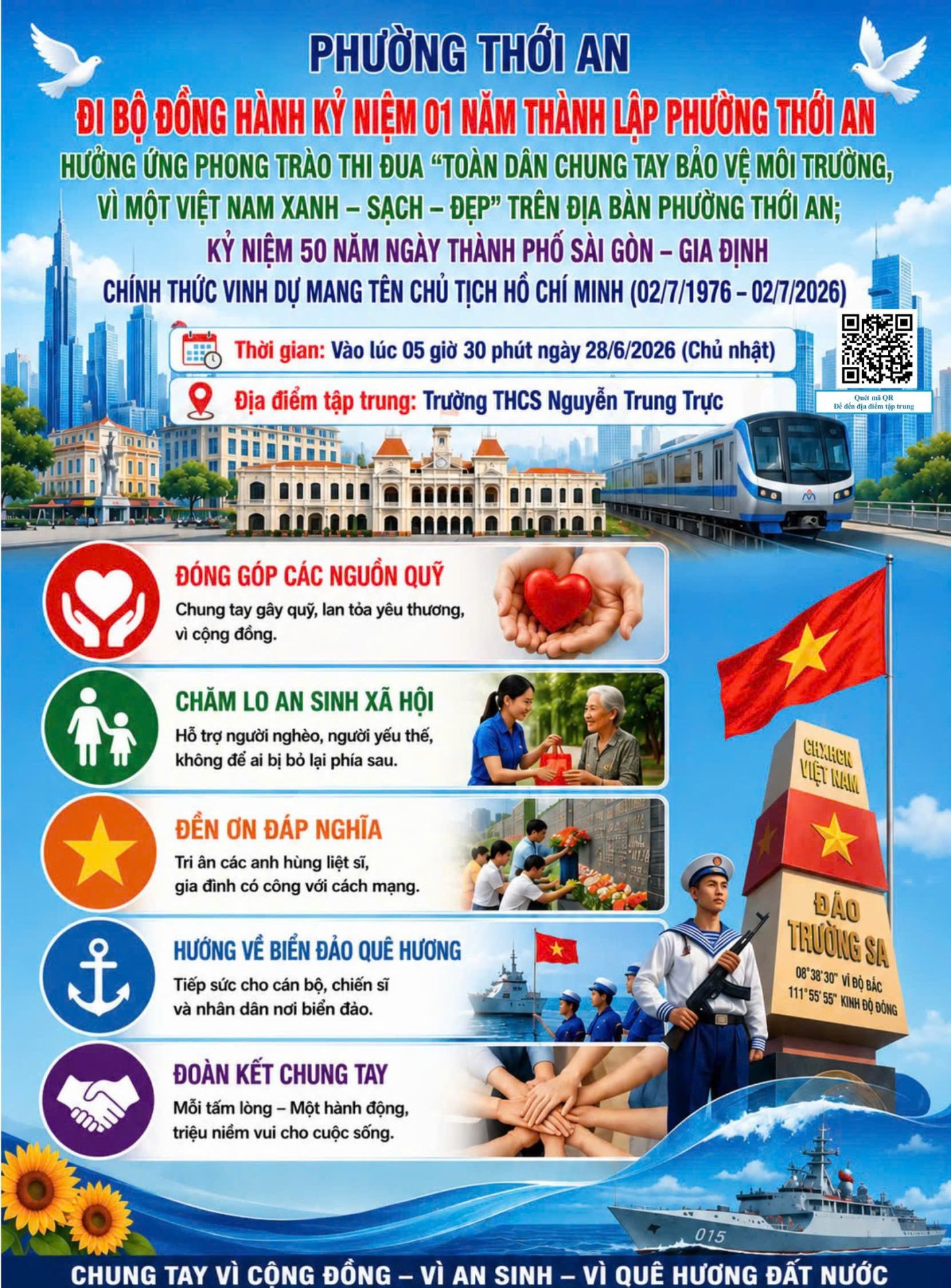 NHÂN DÂN PHƯỜNG THỚI AN TÍCH CỰC HƯỞNG ỨNG, THAM GIA ĐÓNG GÓP CÁC NGUỒN QUỸ, CHUNG TAY CHĂM LO AN SINH XÃ HỘI, ĐỀN ƠN ĐÁP NGHĨA, HƯỚNG VỀ BIỂN ĐẢO QUÊ HƯƠNG