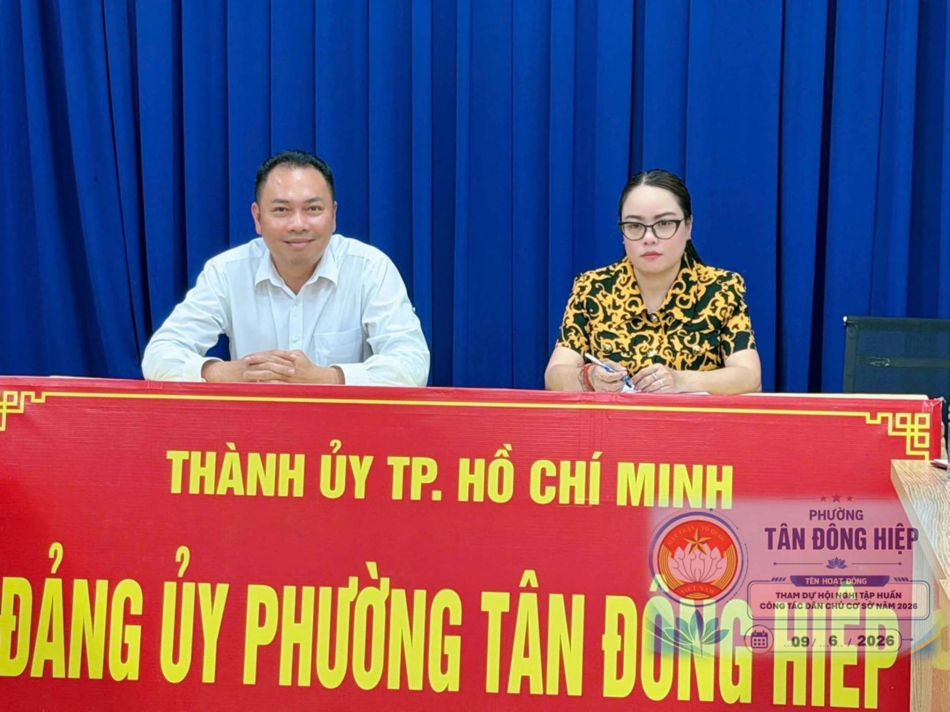 Có thể là hình ảnh về văn bản cho biết 'ይ تحم THÀNH ỦY TP. HỒ CHÍ MINH PHƯỜNG TÂN ĐÔNG TÂNĐÔNGHIỆP HIỆP ĐÁNG ỦY PHƯỜNG TÂN ĐONG 用 THAMD HOLNG TẬP CONG TẮCDAN DANCH cơ Os NAM 026 09 2026 nΙΣ'