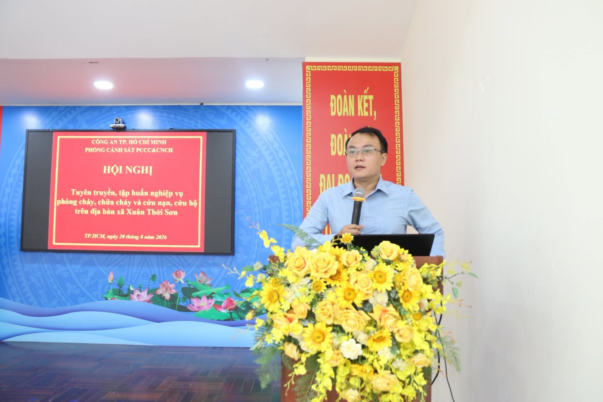 XÃ XUÂN THỚI SƠN TỔ CHỨC HỘI NGHỊ TUYÊN TRUYỀN VÀ TẬP HUẤN NGHIỆP VỤ PHÒNG CHÁY, CHỮA CHÁY VÀ CỨU NẠN, CỨU HỘ TRÊN ĐỊA BÀN XÃ